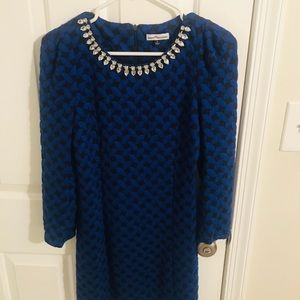 Blue and black dress